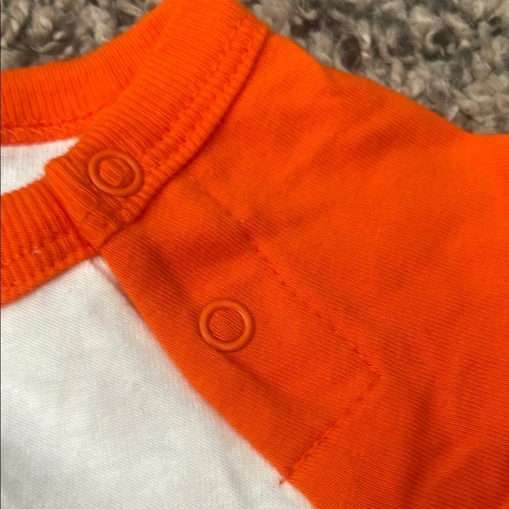 Bon Bebe Orange Onesie 3-6 month & Circo Orange/white Long Sleeve Skull Top